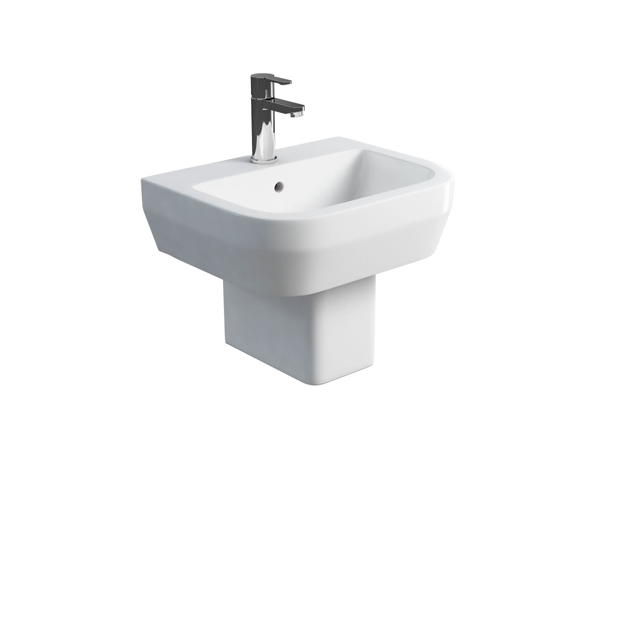 Curve S30 500 basin and square fronted semi pedestal